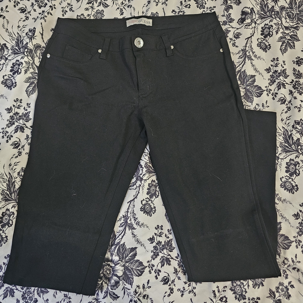 Guess Black Pants with Silver Logo